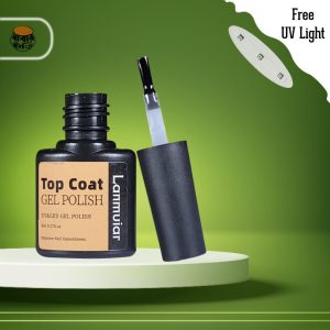 Lanmuiar 8ML Top Coat UV Gel Soak Off UV LED Nail Art + UV Light Free